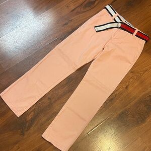 Tommy Hilfiger Pink Pants with Striped Belt- NWT
